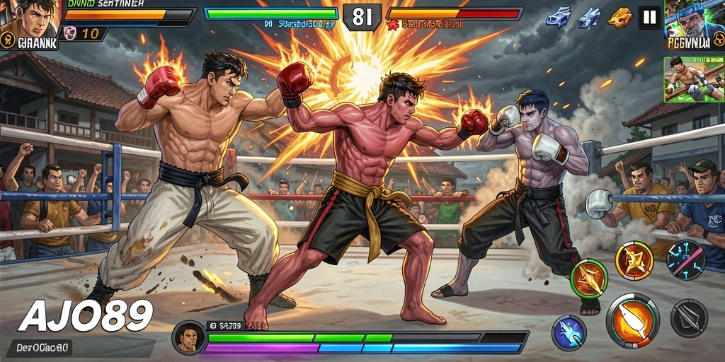 Tampilan gameplay AJO89 yang menegangkan dan penuh aksi.