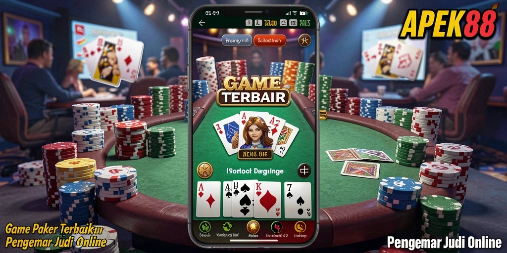 Tampilan gameplay poker APEK88 yang mengasyikkan dan interaktif.