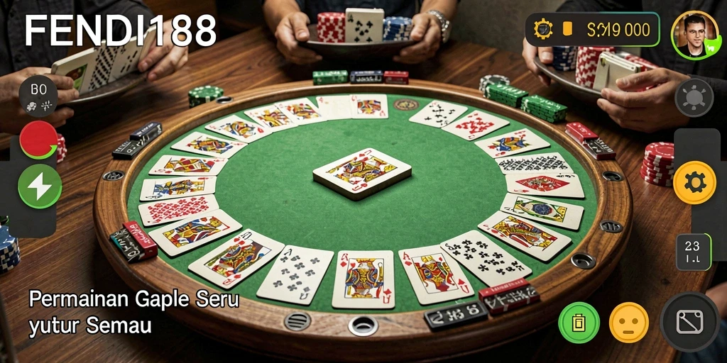 Tampilan gameplay Gaple yang seru dan interaktif di FENDI188.