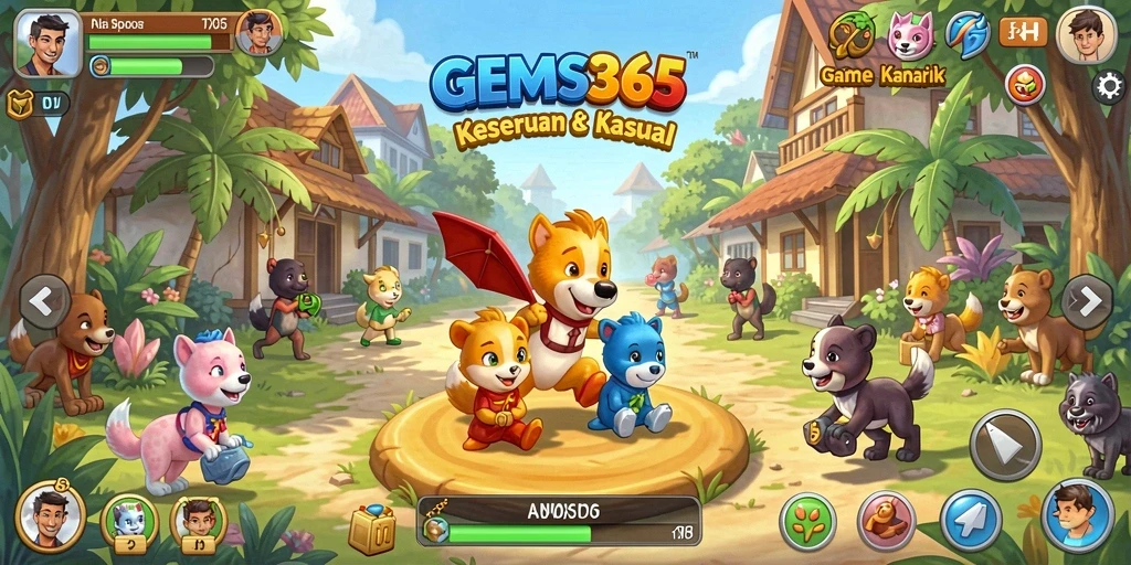 Tampilan gameplay GEMS365 yang menarik dan penuh warna.