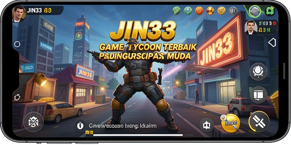 Tampilan gameplay seru yang menunjukkan pengelolaan bisnis di JIN33.