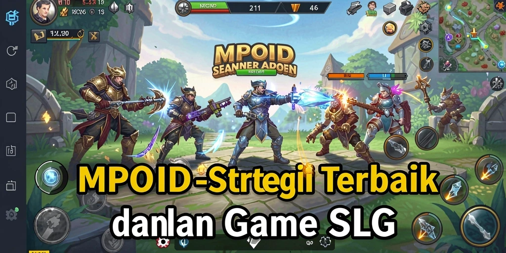 Screenshot MPOID menampilkan pertarungan strategis dalam pertempuran SLG.